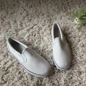 a new day White super cute, spring, casual, comfortable Canvas Slip-On Loafers